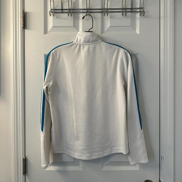 Blue Stripes White Adidas Track Pullover Jacket - Picture 8 of 9